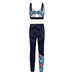 Ensemble de soutien-gorge de sport de yoga pour femmes sans couture rembourré vêtements de fitness taille élastique grande taille motif solide caractéristique push-up pour adultes - Product Image 2