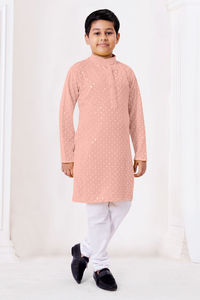 Heavy Rayon & Silk Boys Party Collection Chikankari Work pour les vêtements formels indiens et pakistanais - Product Image 6