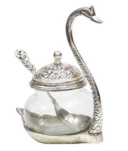 Cuenco elegante con cuchara para la vajilla, utensilios de cocina para el hogar, Hotel, restaurante, Color plata de aluminio, frutas secas en forma de pato - Product Image 1