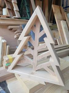 ARBRE DE NOËL PARFAIT DÉCORATION ÉCOLOGIQUE CADEAU FAIT MAIN Arbre en bois ornemental Fabriqué en cerisier un arbre pour toute saison - Product Image 2