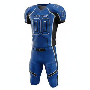 Ensemble de maillot et short de football américain personnalisable, 100% polyester, respirant et grande taille avec position du logo sur le devant - Product Image 1