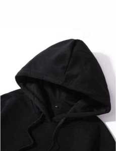 Nueva Sudadera con Capucha Personalizada con Logotipo, Lisa, Gruesa, Negra, Holgada, 100% Algodón, para Hombre, Ropa Urbana - Product Image 5