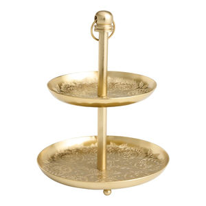 Popular Gold Plated Round Shape Brass <b>Cake</b> <b>Stand</b> <b>three</b> <b>Tier</b> for Hotel Wedding Birthday Party Table Top <b>Cake</b> Serving Usage - Product Image 3