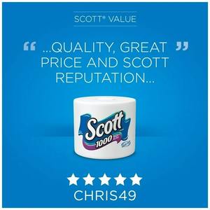 Scott 1000 Sheets Bathroom Tissue, <b>Toilet</b> Paper, 8 <b>Rolls</b> - Product Image 5