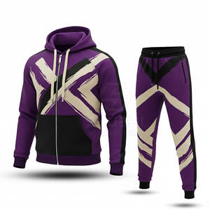 Survêtement deux pièces pour homme, design personnalisé, hiver, grande taille, à capuche, uni, imprimé, haute qualité, vente en gros - Product Image 5