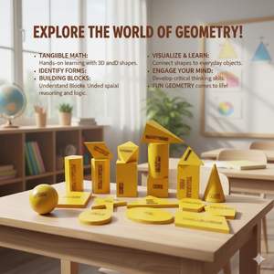 Ensemble de solides géométriques en bois, kit de modèles de géométrie en boîte, jouets mathématiques pour l'apprentissage, jouets d'enseignement Montessori, approvisionnement direct d'usine - Product Image 4