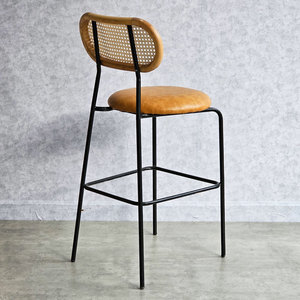 Henry Contemporary Bar <b>Stool</b> <b>with</b> Swivel Feature Mesh <b>Back</b> and Iron Frame Simple Design Upholstered Cushion GBSK016 - Product Image 5