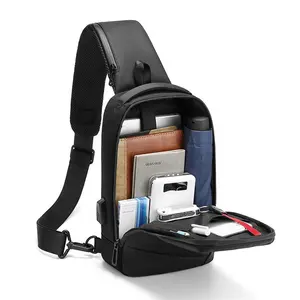 Nuova borsa a tracolla da uomo Oxford spinning borsa a tracolla per cellulare borsa a tracolla con interfaccia USB di grande capacità impermeabile