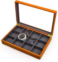 Boîte à bijoux et cosmétiques de luxe en bois de noyer avec miroir, organisateur multi-niveaux pour boucles d'oreilles et bagues, logo personnalisé, vente en gros