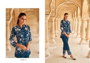 Heavy Rayon Sequence Work <b>Kurtis</b> with Pants Collection <b>for</b> <b>Women</b> - Product Image 4