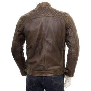 Veste de rue haute en cuir de vache d'hiver pour hommes la plus vendue | Veste en cuir respirante imperméable à col montant de qualité supérieure - Product Image 2