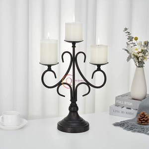 Candélabres d'éclairage de couleur noire faits à la main par un designer élégant pour les mariages et les fêtes de Noël - Product Image 1