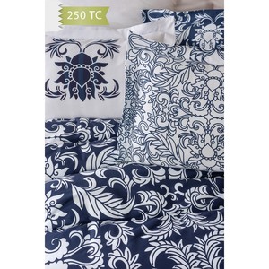 Parure de lit Varol 250 TC en satin de coton mélangé bambou, motif floral, taille familiale - Style classique pour la maison CAPRI - Product Image 2