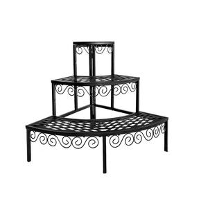 Support de Jardinière en Fer Forgé Noir 3 Niveaux Taille et Forme Personnalisées Support de Jardinière pour Décoration de Balcon - Product Image 1