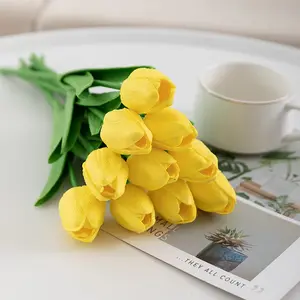 Hochwertige mini-kunstblumen aus PU-Tulip, geeignet für Hochzeitsdekoration zuhause, realistisches Gefühl künstlicher Tulip-Blumen