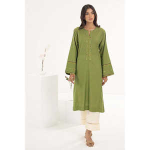 Camisa de Lino Verde Bordada para Mujer, Estilo Floral Retro, Viscosa, Casual, Corta, para Oficina o Fiesta, Tallas XL a 4XL - Product Image 1