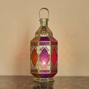 Faroles Decorativos Colgantes y de Mesa de Cristal Colorido Marroquí con Detalles en Dorado, Último Modelo 2026, Gran Venta, Sin Plomo, Duraderos - Product Image 5