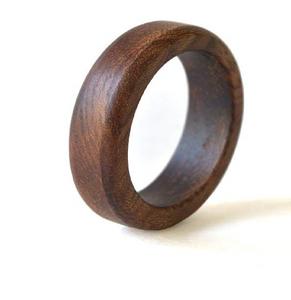 Bague en bois pour femme, alliance pour homme, cadeau pour elle, anneaux en bois sans peinture, pendentif - Product Image 1