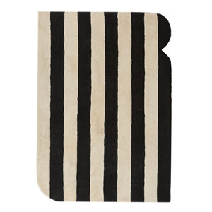 พรมขนสัตว์ทอมือสีงาช้าง Adrift Ivory ดีไซน์มินิมอล Top-360 พร้อมลวดลายทาง - Product Image 1