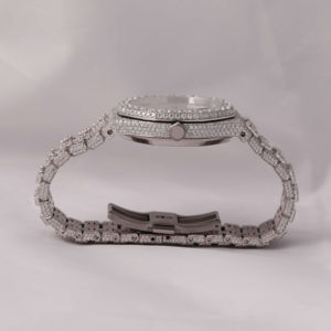 Reloj de lujo de acero inoxidable para hombre Moissanite VVS Clarity Round y Baguette Diamond Totalmente helado para uso diario Fiestas de lujo - Product Image 5