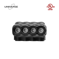   Connecteur de câblage isolé noir à 4 ports, raccord mécanique à double entrée pour câbles en cuivre et aluminium de 1/0 à 350 kcmil