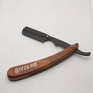 Imported Disposable Stainless Steel Straight Razor Cut-Resistant Blade with Wooden Handle for Throat Body Face <b>Shaving</b> in Salons - Product Image 6
