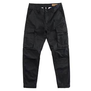Desgastado lavado hombres Cargo Joggers Casual entrenamiento al aire libre Fitness multibolsillos lona larga antiarrugas transpirable de secado rápido - Product Image 3