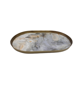 Vajilla de hierro moderna bandeja ovalada esmalte pegatina bandeja de servicio para restaurante y Hotel suministros hechos a mano personalizados - Product Image 6