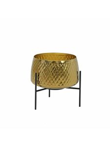 Maceta de metal dorado con soporte para restaurante, hotel, decoración del hogar al mejor precio de la India - Product Image 2