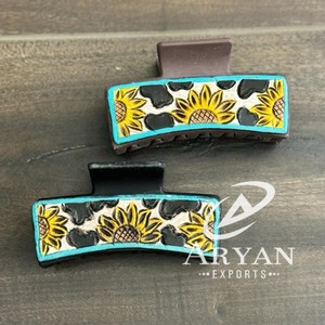 มาใหม่ล่าสุดร้อนขายสไตล์ตะวันตกทําด้วยมือเครื่องมือแกะสลักหนังผมกรงเล็บคลิปหนังกรงเล็บอุปกรณ์เสริมผมสําหรับผู้หญิง - Product Image 1