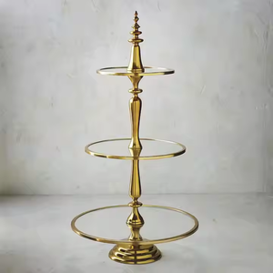 แท่นวางเค้กโลหะแบบคลาสสิก2ชั้นพร้อมดีไซน์งานแฮนด์เมดสำหรับงานแต่งงานและร้านอาหาร - Product Image 4
