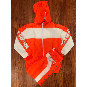 Wholesale Polyester Tracksuits Zip up Nylon <b>Hoodie</b> Suit Sweat Shorts Jogger Sets Custom Reflective Strips Nylon suit for Men - Product Image 5