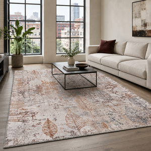 Netline Home Moonlit Stripes Taupe Modern <b>Washable</b> <b>Rug</b> - Product Image 1