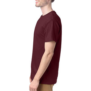 T-shirt pour hommes de couleur marron sur mesure OEM avec un matériau en coton de qualité supérieure respirant à séchage rapide avec taille de couleur et logo - Product Image 3