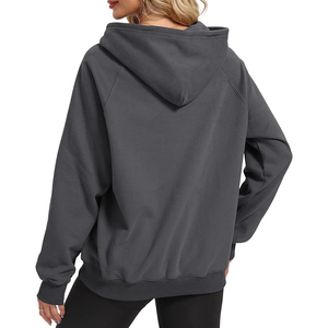 Femmes sweat à capuche surdimensionné quart Zip pull sweat à capuche femmes vêtements sweat à capuche décontracté pour l'hiver - Product Image 6