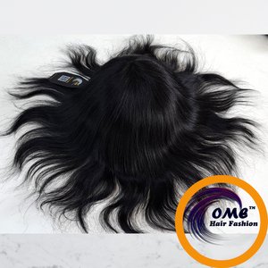 Prothèse capillaire transparente OME pour hommes, en cheveux humains indiens non-Remy, base mono, noire, avec baby hair et frange, système de remplacement capillaire - Product Image 4