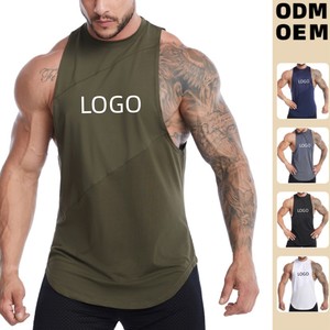 Transpirable de secado rápido sin mangas Gym Tank-Top Mesh Stretch Fabric Workout Chaleco deportivo para hombres - Product Image 2