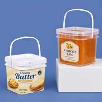 Prix de gros usine – Seau carré en plastique PP de 1 L de qualité alimentaire avec couvercle et poignée – Emballage plastique pour le stockage des aliments