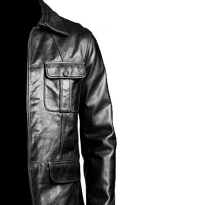 Men's <strong>Leather</strong> Jacket Biker Genuine Top Quality <strong>Material</strong> <strong>Leather</strong> <strong>PU</strong> Jacket Men Custom Pocket <strong>Patches</strong> - Product Image 3