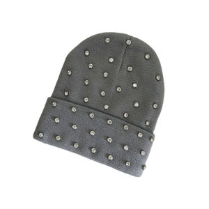 Bonnet d'hiver chaud en tricot épais avec cristaux et pierres, orange, rose vif, blanc, strass, jacquard, pour femmes et hommes, collection 2026 - Product Image 6