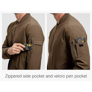 Hombres Vintage Abrigos Stand Chaqueta acolchada a prueba de viento Cremallera Moto Varsity Béisbol Casual Vintage Rompevientos para montar en motocicleta - Product Image 5