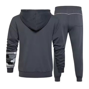 Conjunto de pantalones de chándal acampanados con capucha y bordado desgastado personalizado de 2 piezas para hombre, pantalones para correr de invierno con patrón sólido, chándales - Product Image 6