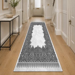 <b>RUGS</b> DEPOT LXDP-0626 Wholesale Grey <b>Silver</b> Bohemian Tribal Digital Printed Machine Washable Chenille Area <b>Rug</b> Non Slip - Product Image 5