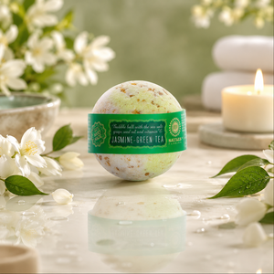 Bain de Luxe Harmonie Thé Vert au Jasmin 145g – Artisanat Premium Bio, Parfum Personnalisé, Couleur, Bien-être, Spa, Usage Domestique, UE - Product Image 1