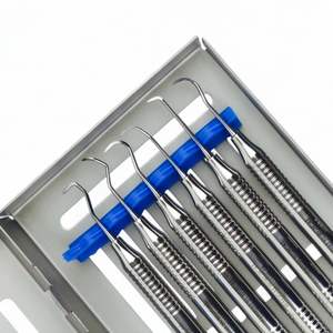 6 pièces ensemble de détartreur de faucille dentaire professionnel en acier inoxydable hygiène buccale pour le nettoyage des dents ensemble d'instruments chirurgicaux dentaires CE - Product Image 5