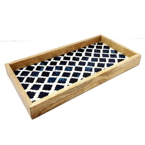Bandeja de madera hecha a mano para aperitivos, bebidas, mesa de comedor, mesa de centro, cocina, decoración del hogar, ocasiones de boda para Ramadán - Product Image 6