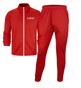 Ensemble de survêtement unisexe gris à fermeture éclair intégrale, respirant, en polyester, décontracté, coupe régulière, extensible dans quatre directions, longueur genou, poches latérales - Product Image 2