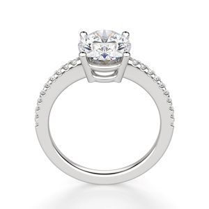 Anillo de compromiso de diamante de corte ovalado para mujer - Product Image 2