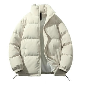Veste matelassée en duvet avec broderie personnalisée en forme de diamant, super chaude pour l'hiver, col montant, imperméable, isolée, unisexe - Product Image 1
