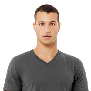 Camiseta de algodón con cuello en V Airlume 100% Unisex, Jersey esencial de manga corta de asfalto de 4,2 Oz, tejido de punto de longitud Formal - Product Image 4